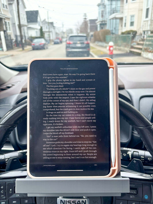 3D Printed Steering Wheel Tablet Holder – Car Mount for iPad, Kindle, Phone